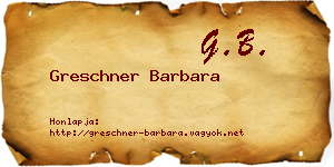Greschner Barbara névjegykártya
